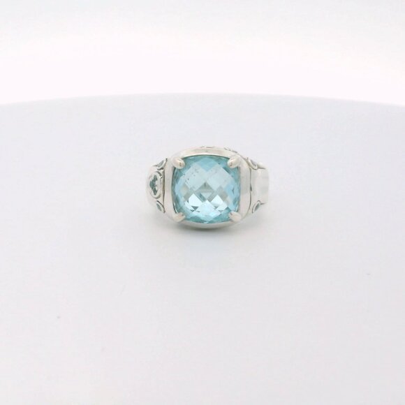 John Hardy Bamboo Blue Topaz Ring Size 7 | AYW John Hardy Sterling Blue Topaz Bamboo Ring - Size 7.5